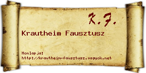 Krautheim Fausztusz névjegykártya